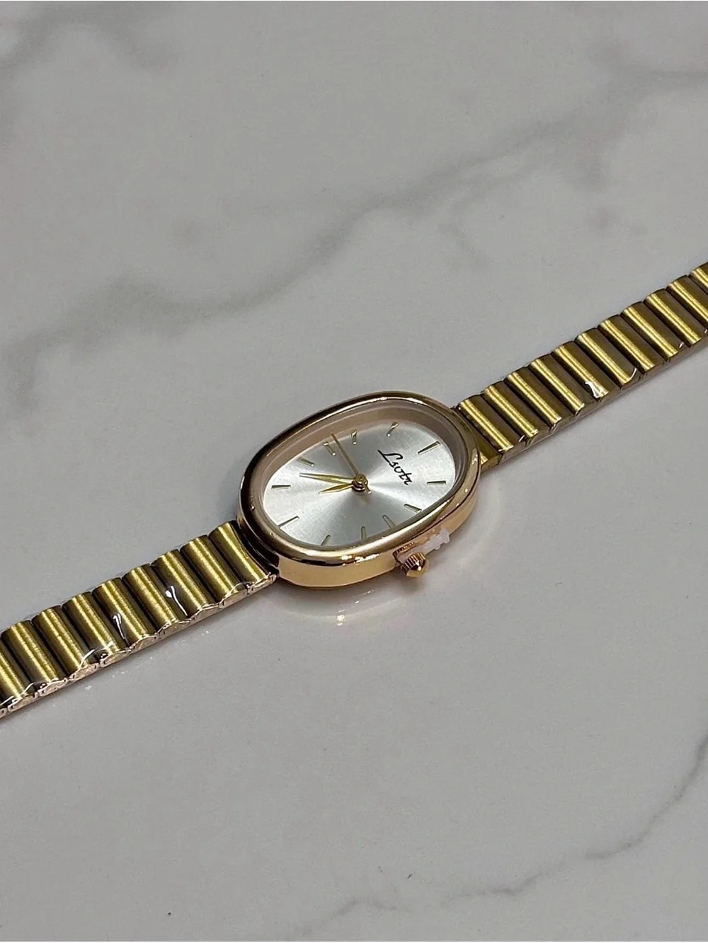 Gold Tone Oval Bracelet Watch - Classic Minimalist
